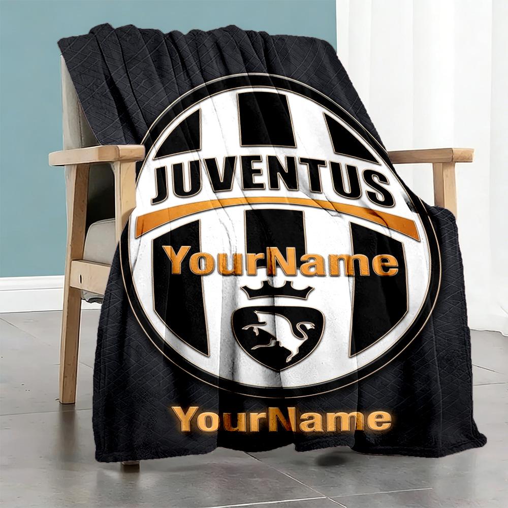 Juventus Personalized Text Blanket Throw Personalized Blanket Ultra-Soft Suitable for Office Livingroom Seaside Bed All-Season Use