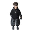 Boys' Trendy Leopard Sweatshirt Set - Autumn/Spring 2025 Fashionable Two-Piece Outfit for Toddlers