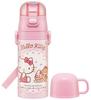 Skater Water Bottle, Hello Kitty and Sanrio Candy Shop, 350ml, for Kids, 2-Way Drinking, Stainless Steel, Includes Cup, SKDC3-A