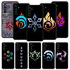 Милый логотип Genshin impact для Realme 9i, роскошный чехол для телефона 9 8 5G GT2 7 6 Pro Plus 8i C21 C3 C11 C25, черный силиконовый чехол