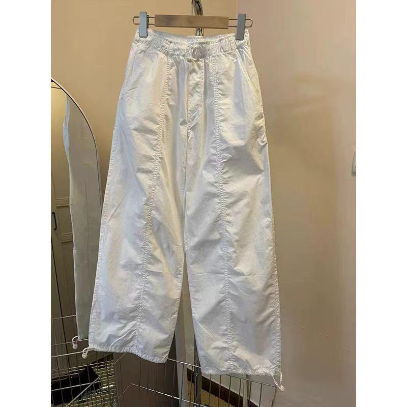 Plus Size High Waist Straight Leg Cargo Pants - Women's Summer Loose Slimming Joggers, Wide Leg