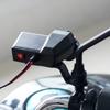 12 В 2,1 А мотоциклетное зарядное устройство для телефона с двумя USB-портами, выключателем, светодиодным вольтметром и прикуривателем, зажим для руля мотоцикла, водонепроницаемое
