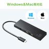 Sanwa Supply USB Hub Connection X 1 X 2 Card Reader Black Type-C (USB3.1/3.0 port/USB2.0 ports/SD card/microSD Included) USB-3TCHC16BK
