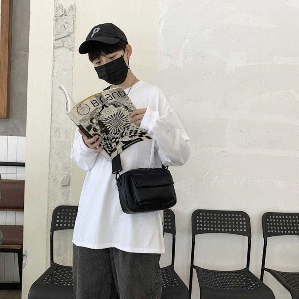 Повседневная PU сумка кроссбоди большой вместимости, спортивная наплечная сумка, простая квадратная сумка-мессенджер, унисекс