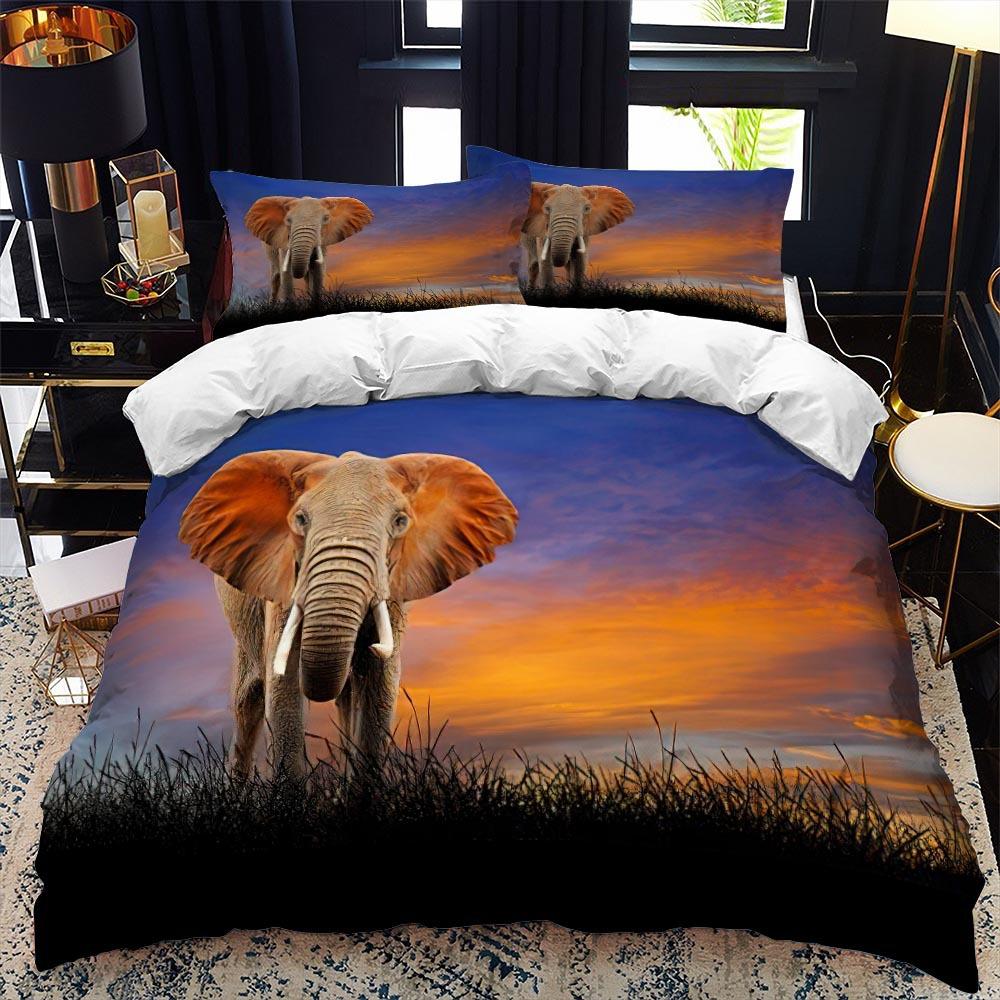 Wild Animal Theme Elephant Duvet Cover for Kids & Teens