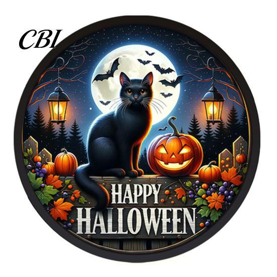 Glow In The Dark Halloween Decor LED Glowing Hanging Decor, Acrylic Window Ornament with Light, Spooky Reusable Sign for Door Wall Haunted House,