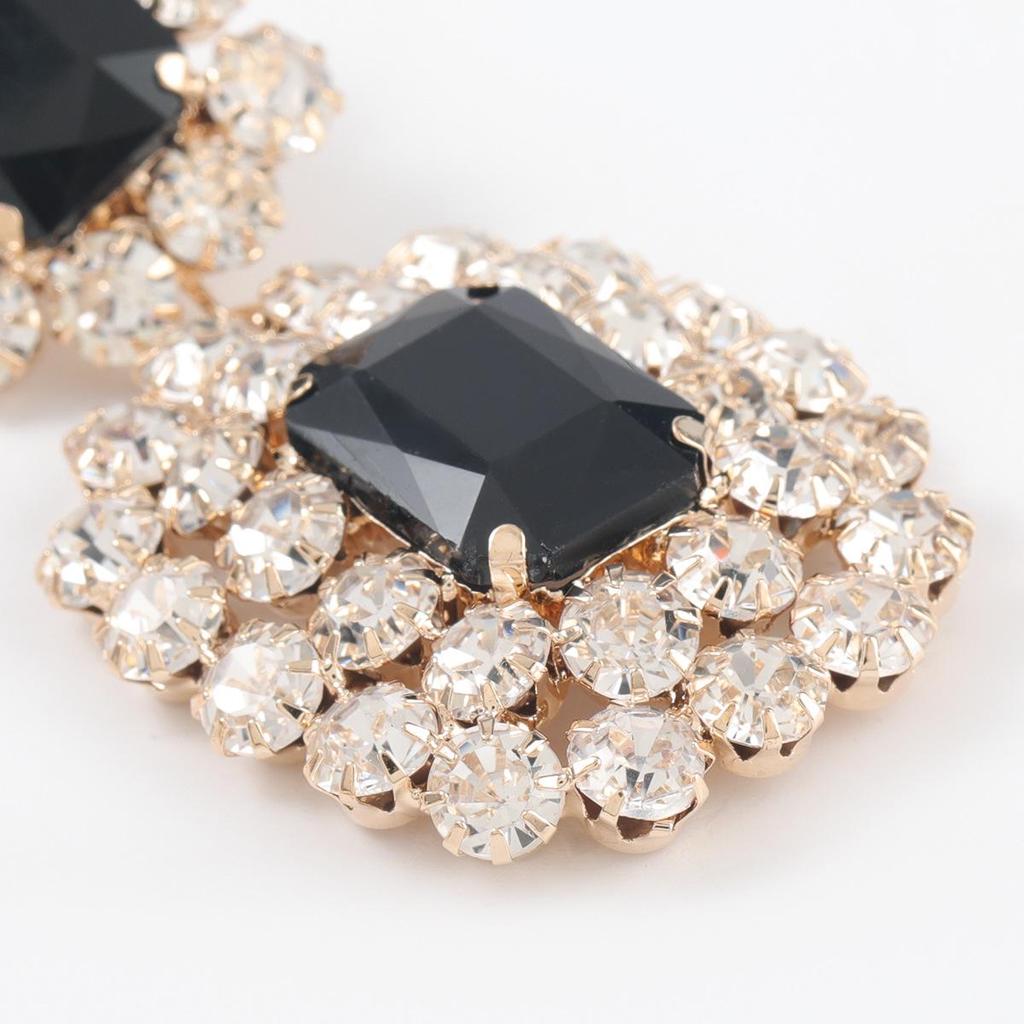 Геометрические серьги из сплава со стразами для женщин - европейский и американский стиль