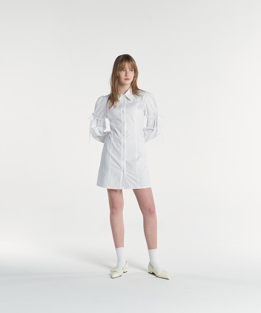 Margarine Fingers Puff Shirt One Piece (White)