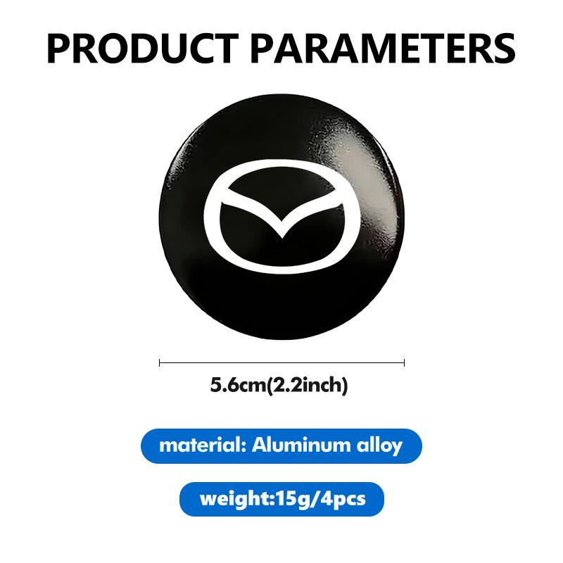For Mazda 4PCS 56mm Car Badge Wheel Center Cover Stickers Hub Caps Decal Axela Speed 6 CX3 CX4 CX5 CX7 CX8 CX9 MS Demio k2