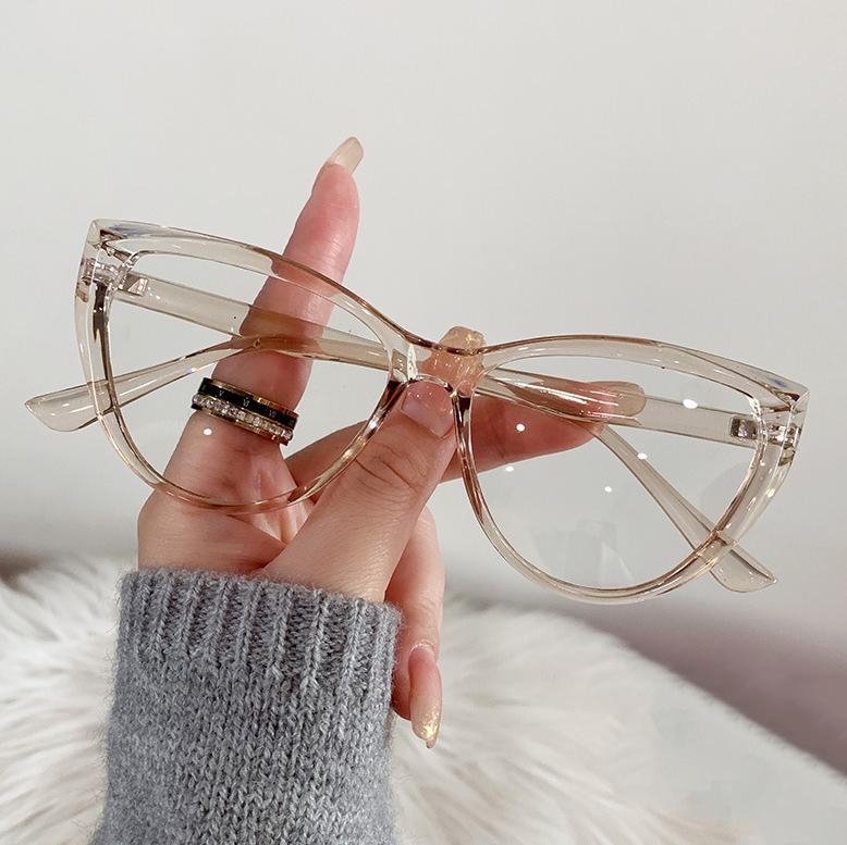Transparent Cat Eye Computer Glasses Frame Women Men Anti Blue Light Round Eyewear Blocking Optical Spectacle Eyeglasses