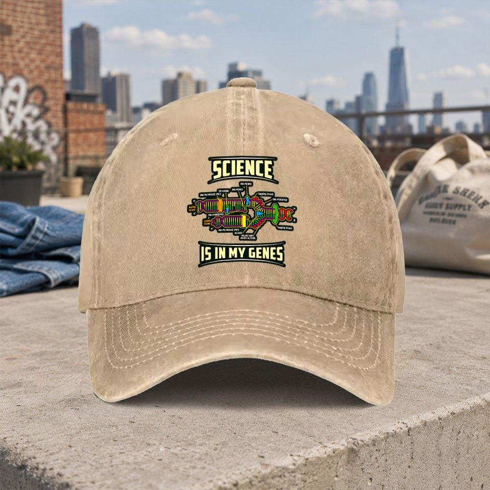 DNA Science Gene Baseball Cap Lightweight Foldable Hook Loop Hat with Curved Brim Unisex for Unisex Women