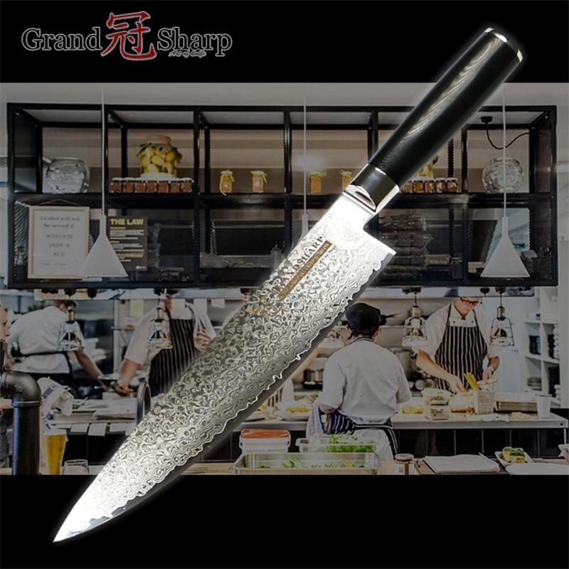 8-дюймовый нож шеф-повара, Япония, сталь VG10, 67 слоев, японские кухонные ножи, кухонный нож из дамасской стали