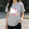 2026 New Hello Kitty Teddy Bear Watercolor Cartoon Print Tshirt Family Matching Outfits Casual Short Sleeve Tee Women Unisex Kids