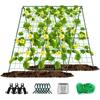 Cucumber Trellis Set Frame for Garden Vegetable Plant Grow Supports Fit Climbing Plant Detachable with Net and Clips