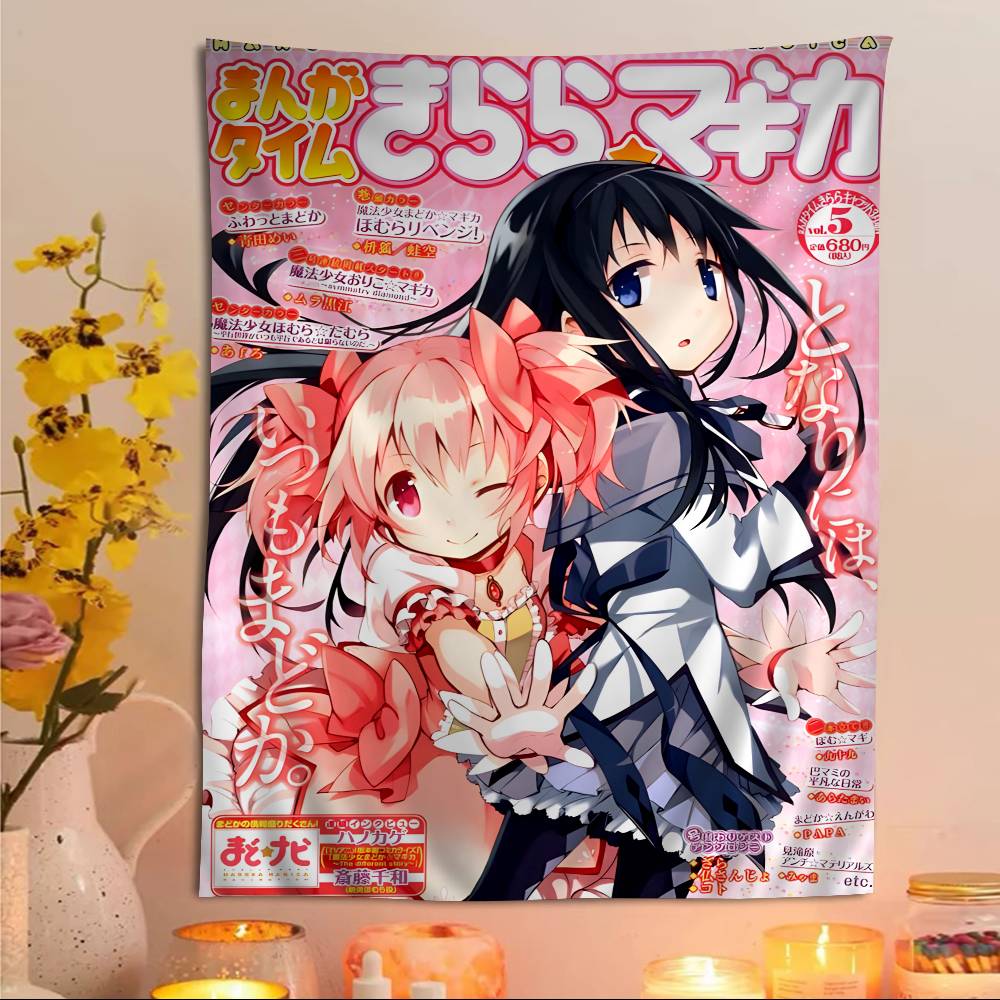 Puella Magi Madoka Magica Печатный Большой Настенный Гобелен Искусство Научная Фантастика Комната Домашний Декор Декор Покрывало