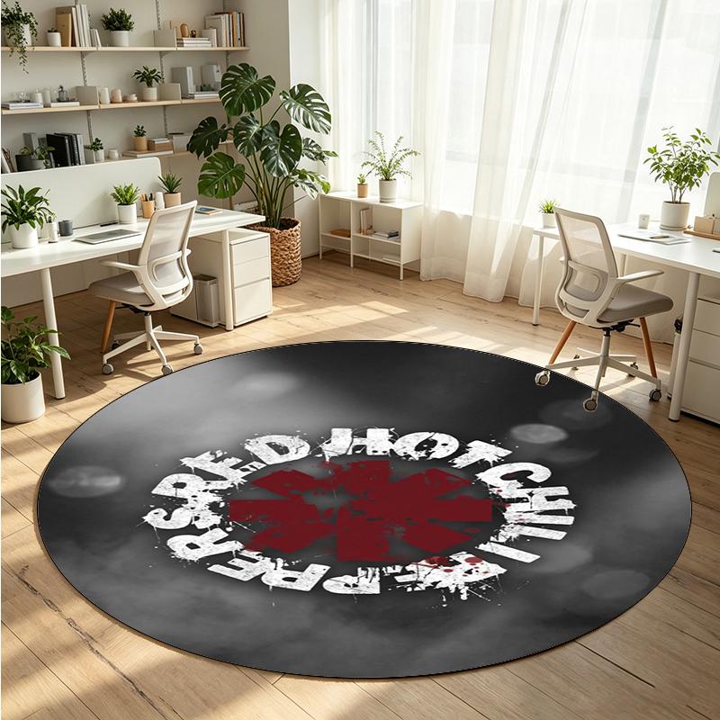 Red Hot Chili Peppers Printed Round Crystal Velvet Rug Soft Non Slip Floor Carpet For Bedroom Holiday Gift