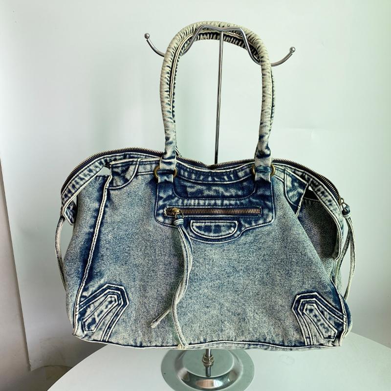 Denim Tote Bags for Women Luxury Designer Large Capacity Shoulder Crossbody Bags Trending City Bags and Purses Bucket Bag