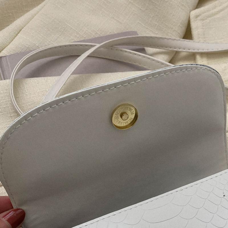 Сплошная цветная сумка через плечо с крокодиловым узором, повседневная сумка для женщин, модная сумка на плечо в корейском стиле, маленькая квадратная сумка