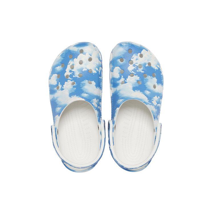Crocs Классические клоги EVA Классический футуристический рендеринг Пляжные сандалии Унисекс сандалии Синий Белый 206868-100