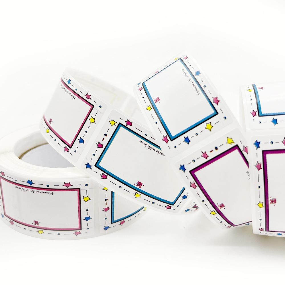 250Pcs/Roll Blank Kitchen Name Label Sticker Color Border Date Stickers Adhesive Label Refrigerator