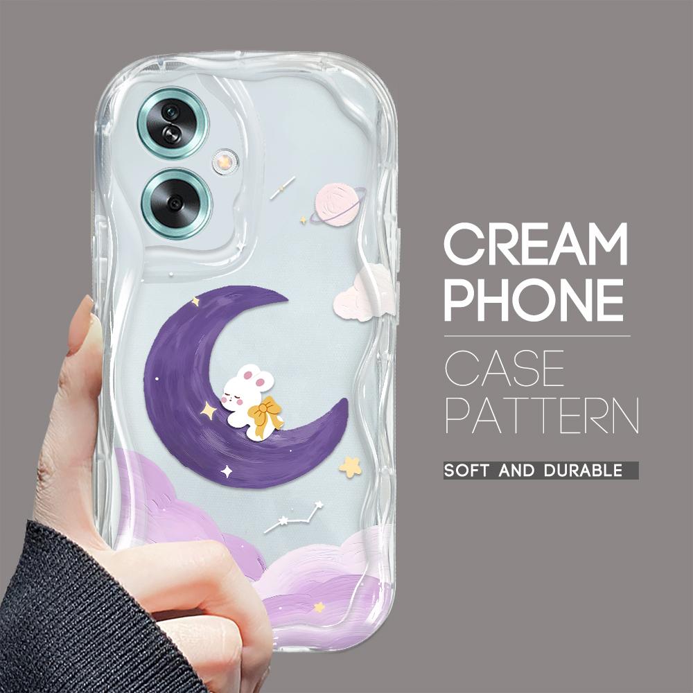Милый мультяшный узор, кремовая текстура, мягкий силиконовый чехол с волнистыми краями, чехол для телефона для OPPO Reno Realme