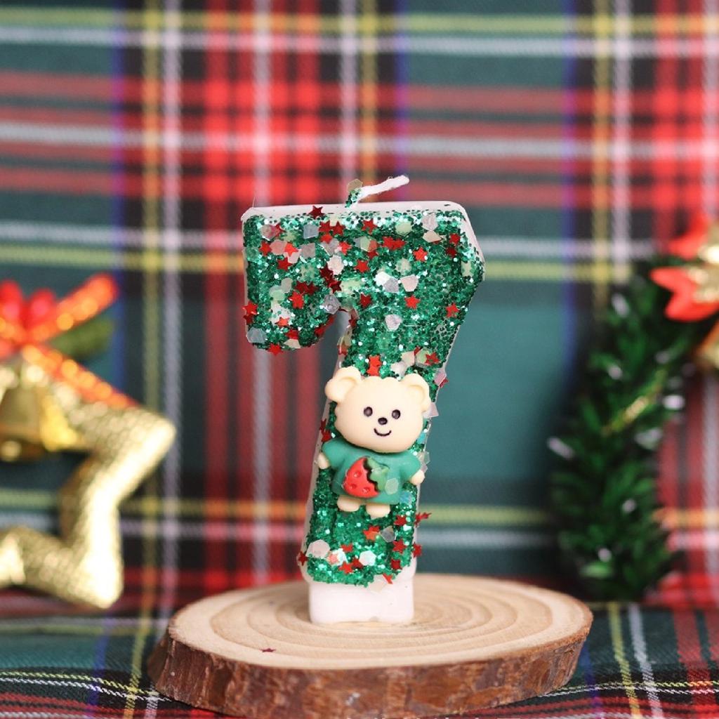 Рождественский номер День рождения Свеча Вечеринка Торт Украшение Подарок на день рождения Санта-Клаус