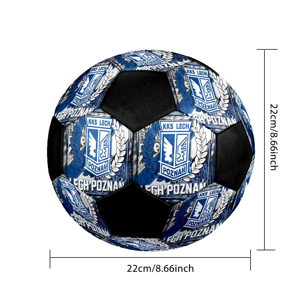 Kks Lech Poznan Indoor Soccer Ball Colorful Machine Stitched PVC Size 5 Team Training Competition Ready Durable High-Bounce Cool Sports Gift