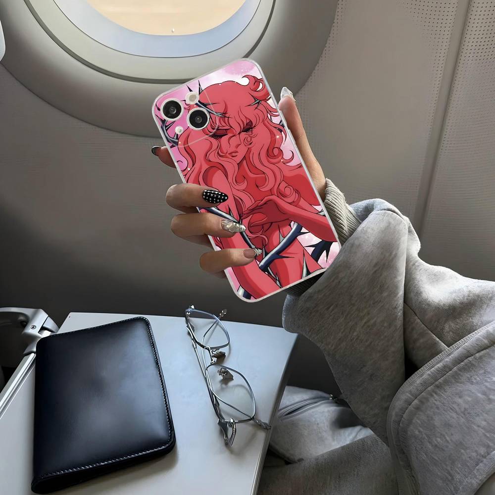 Роза Версаля Леди Оскар Для IPhone 17 16 15 14 13 12 Mini 11 Pro Max Прозрачный Чехол