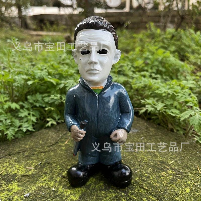 Садовый гном из фильма ужасов Убийца-клоун Кукла Украшение Смоляные поделки