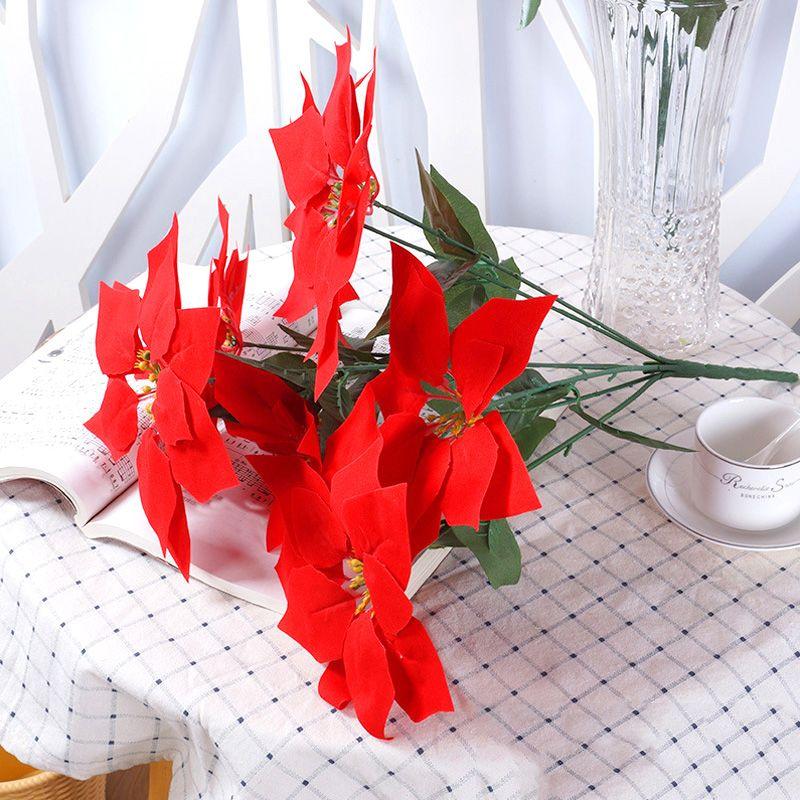 1 шт. Рождественский цветок DIY событие свадьба новый симулятор высокого качества 5/7 головок ручной работы искусственный букет креативное украшение