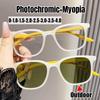 Photochromic Myopia Glasses Vintage Blue Light Blocking Near Sight Eyewear Classic UV Shades Color Changing Sunglasses Diopter
