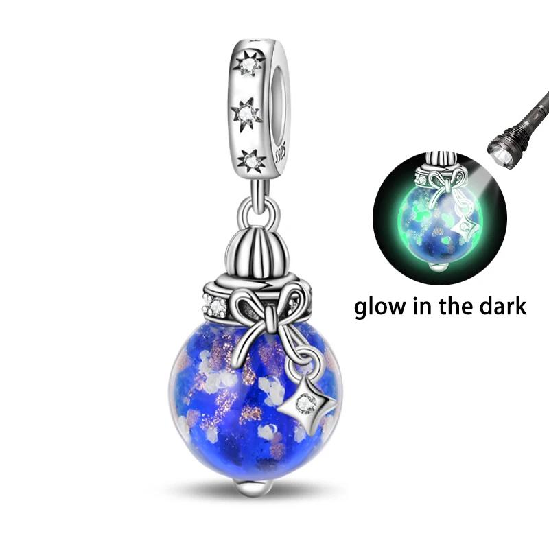 Copper Luminous Elf Glass Insect Planet Wish Bottle Pendant Fit Original Bracelet Diy Jewelry Original Design