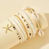 1Set Fashion Bohemian Starfish Shells Beaded Bracelets For Women Girls Ethnic Style Beach Bangles Jewelry Accessories Gifts