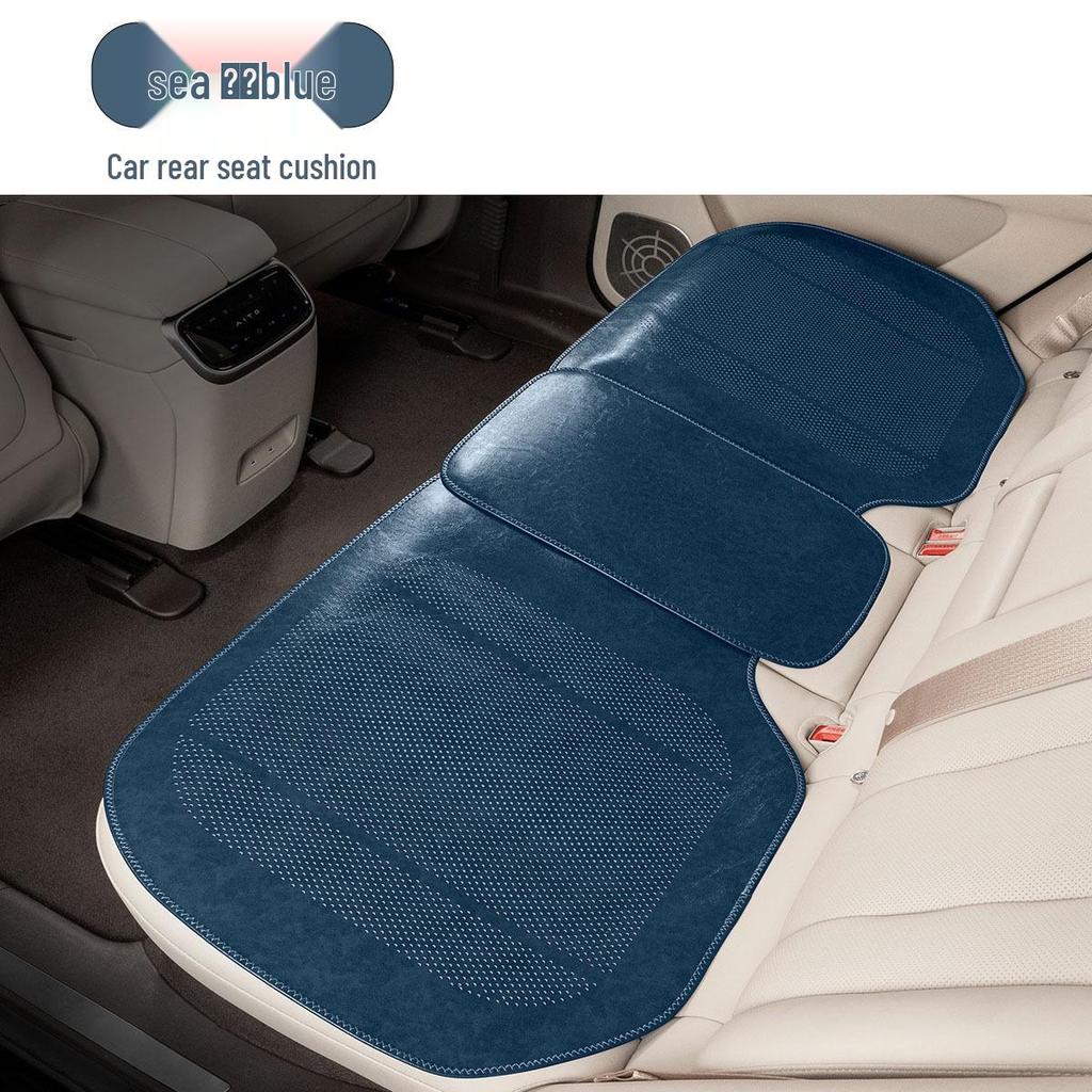 Universal Ventilated Leather Car Seat Cushion - Breathable, Non-Slip, Four Seasons Retro Design