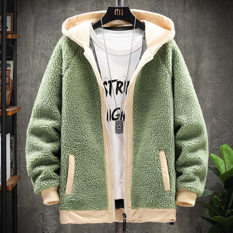 Открытое повседневное теплое хлопковое пальто Мужская бархатная корейская версия Модная зимняя крутая куртка