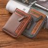 Мужской высококачественный кожаный кошелек на молнии с держателем для удостоверения личности и кошельком для монет