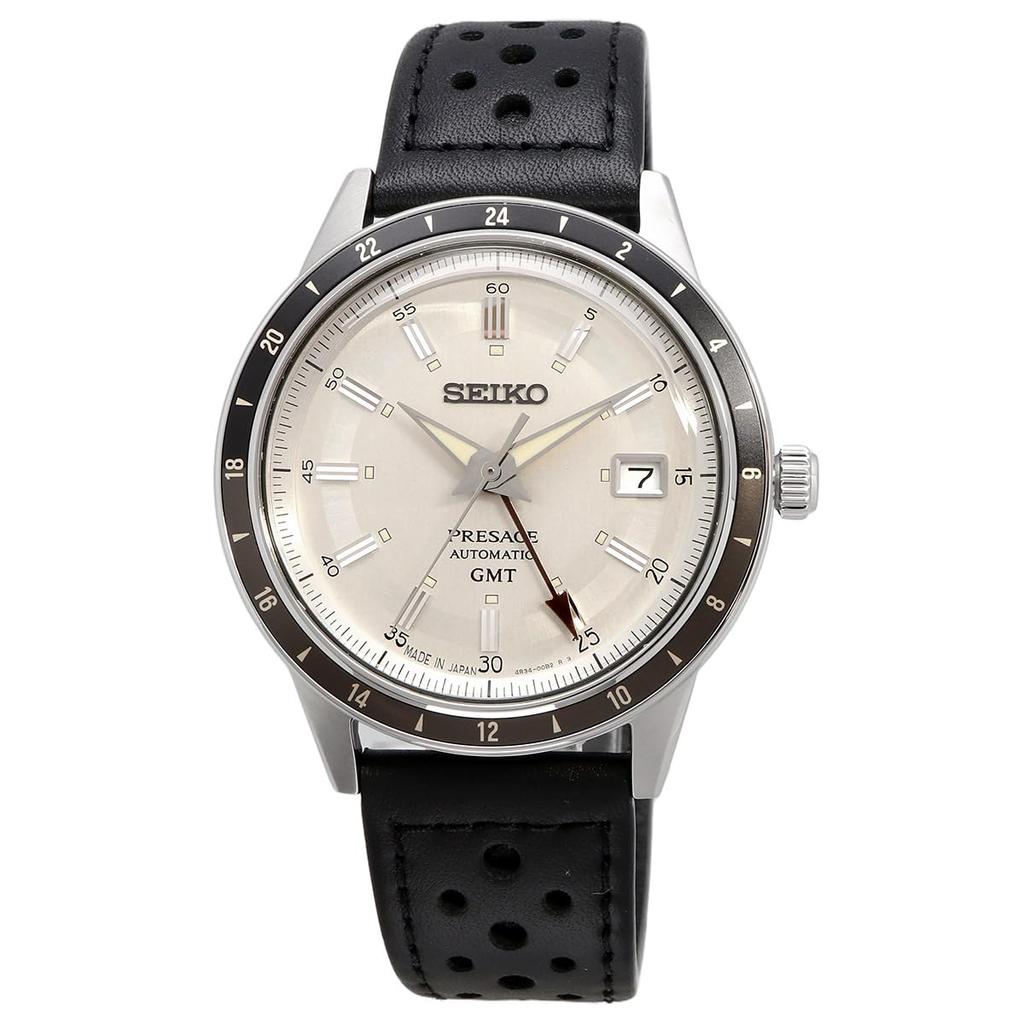 Часы SEIKO Presage GMT Presage Automatic SSK011, сделанные в Японии, черная кожа, модель Overseas [Seiko] Style60's, мужские [Товар]
