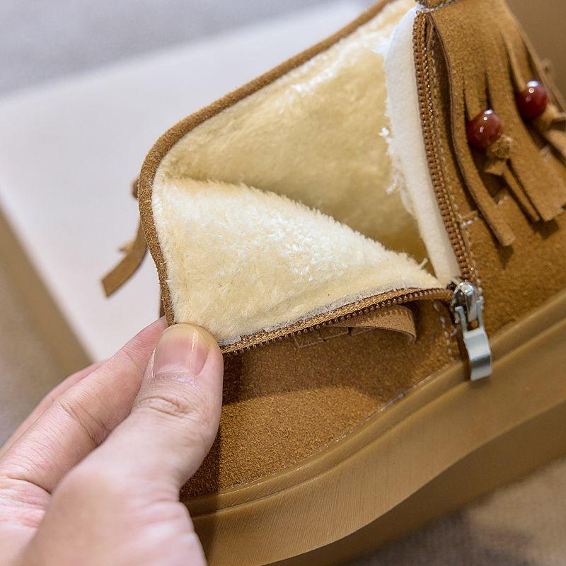 Girls' Fashionable Anti-slip Boots, Winter Children's Princess Tassel Ankle Boots