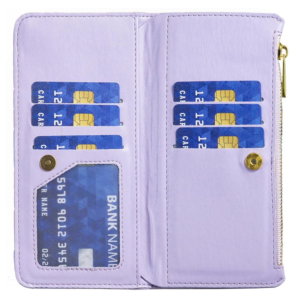 BINFEN COLOR BF Style-15 For iPhone 16 Case Zipper Wallet Leather Drop-Proof Phone Cover