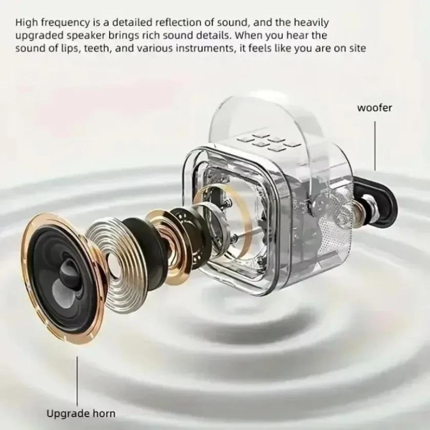 Портативная караоке-машина XIKCU с 2 беспроводными микрофонами, RGB-подсветкой, набором динамиков для домашней вечеринки, подарка на день рождения, развлекательной системы