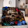 1PC Skull, Butterfly Garden Decor Blanket, Throw For Sofa, Bed, Travel, Camping, Livingroom, And Bed, Printing Blanket With Soft And Warm Fabric yy250