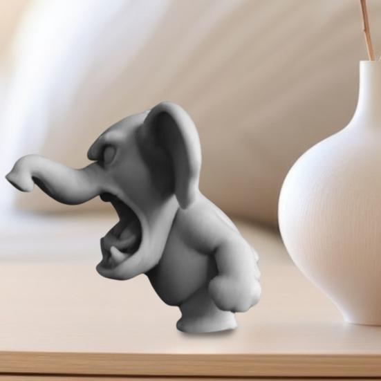 Ревущая в гневе фигурка животного, напечатанная на 3D-принтере, собака, кролик, акула, статуя слона, скульптура, домашний офис, книжная полка, украшение для рабочего стола, орнамент