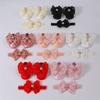 Baby Lace Pearl Shoes + Hairband Set Baby Toddler Shoes Soft Sole Big Bow Dot Rubber Shoes