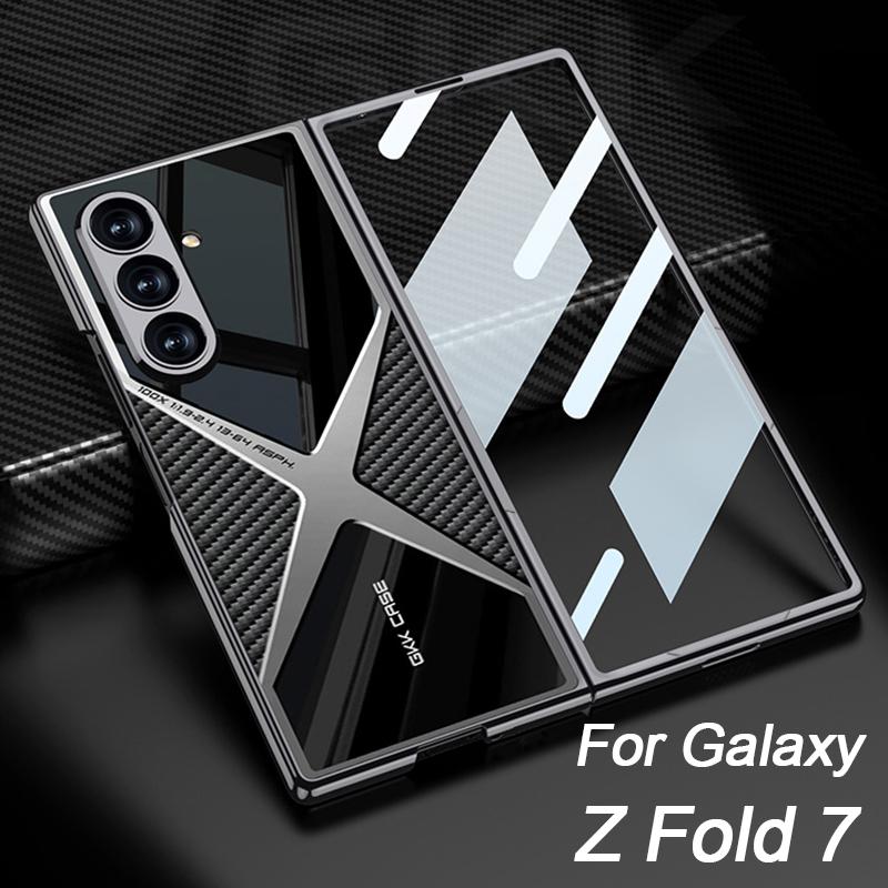 GKK Роскошный чехол с покрытием Super X для Samsung Galaxy Z Fold 7 6 Внешний экран Стекло Пластик Жесткая задняя крышка для чехла Galaxy Z Fold7
