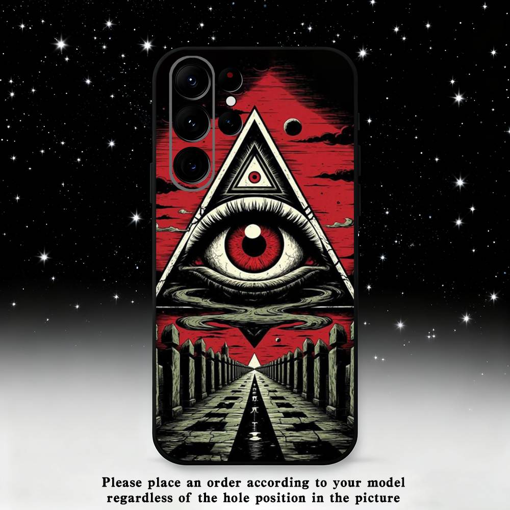 Occult Illuminati Eye Phone Case For Samsung S 25,24,23,22,30,21,10,9,Ultra,Plus,Lite,FE,4,5 G Black Soft Case
