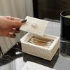 Hammered Pattern Cotton Swab Box Large Capacity Toothpick Holder  for Living Room