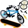 Finger Bike Skateboard Set Diy Sports Combination Toy Double Pole Bicycle + Spare Tire + Tools + Skateboard