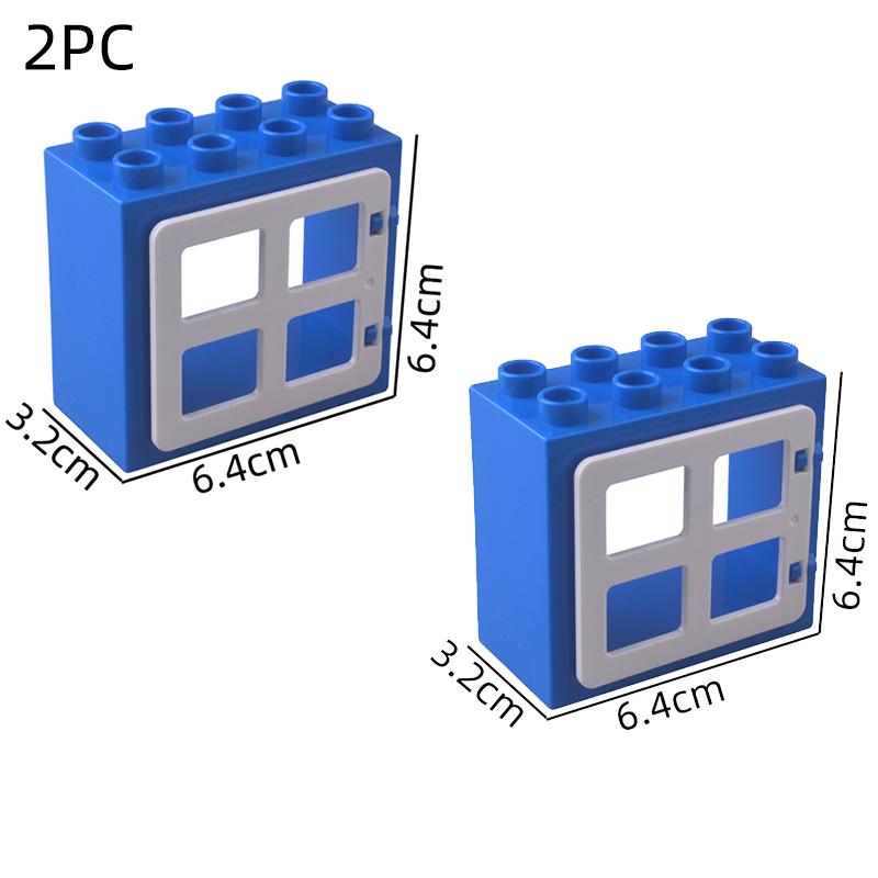 Большие Строительные Блоки Дом Аксессуары Части Крыша Окно Стена Строительство Собирать Кирпичи Образовательные Игрушки Для Детей Подарок