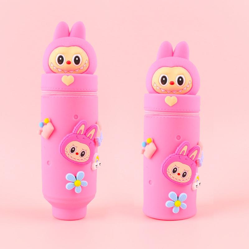 Мультяшный милый силиконовый пенал настольный органайзер креативный складной выдвижной контейнер для ручек канцелярские принадлежности сумка для хранения подарки