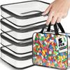 Large Toy Storage Bags Reusable Clear PVC Board Game Pouches Travel Waterproof Organizer Bags for Books Building Blocks Puzzle